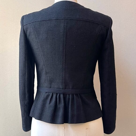 Pre-Owned Burberry Linen Peplum Jacket - Size 4/6 - Picture 4 of 4
